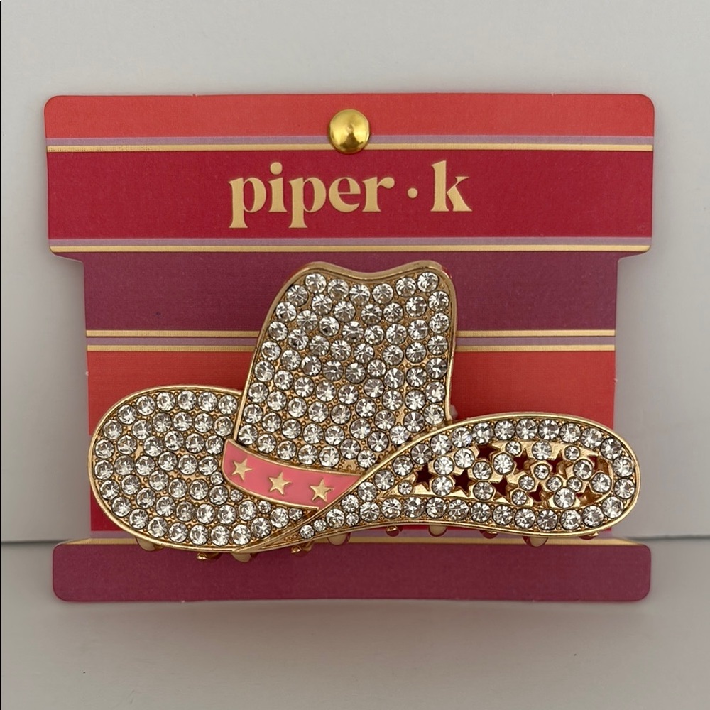 Piper K Rhinestone Cowboy Hat Hair Clip
